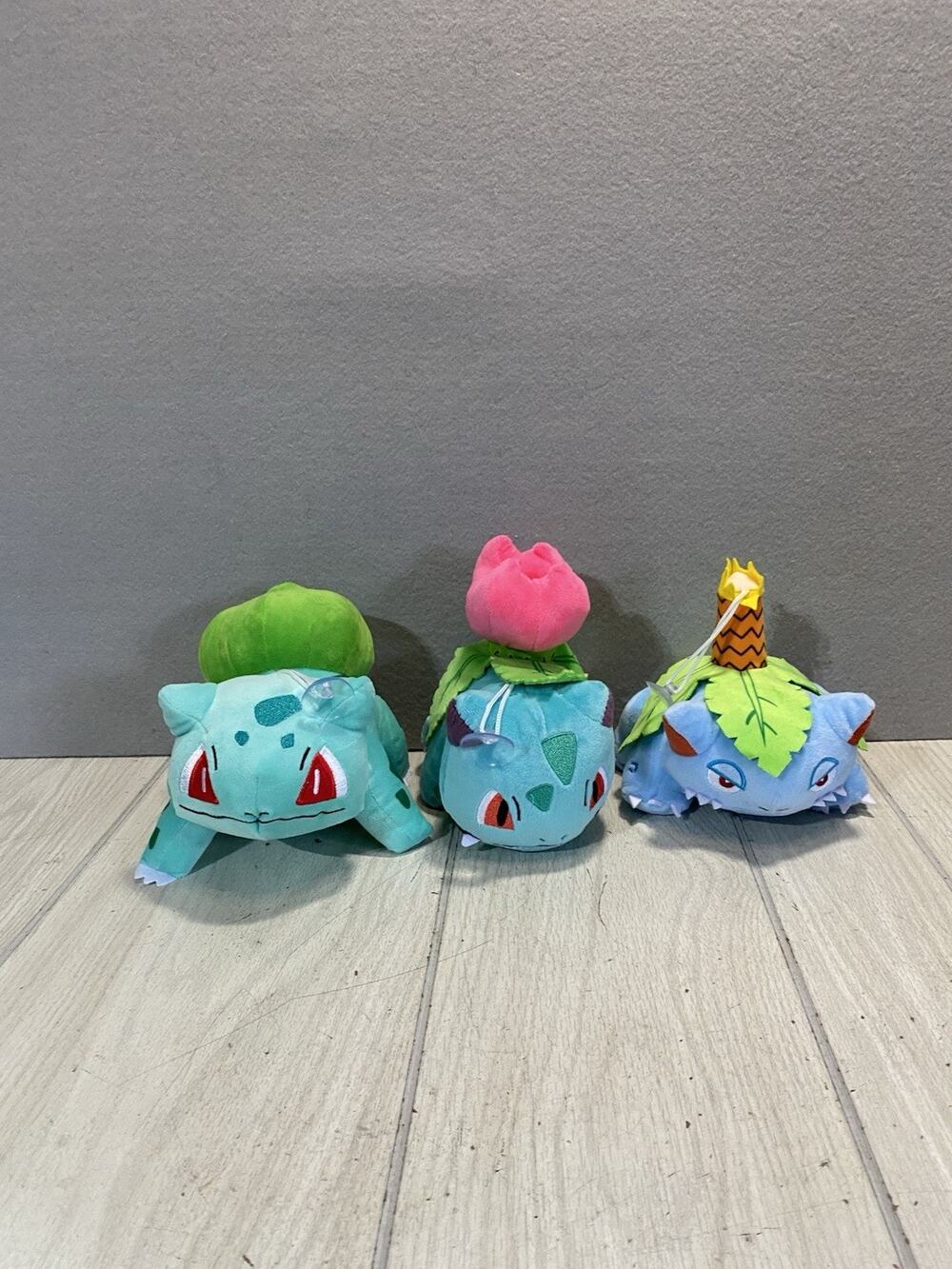 Pokemon Bulbasaur, Ivysaur, & Venasaur Plush Doll Stuffed 8 in Window Clings